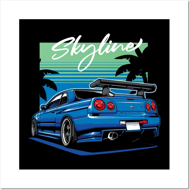 Nissan Skyline R34 Wall Art by JDMAPEX